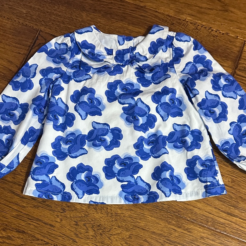 Janie and Jack Blue Floral Blouse